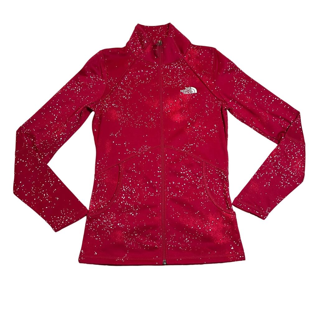 The North Face Mock Neck Full Zip Jacket Size X-Small Lightweight Spotted Print